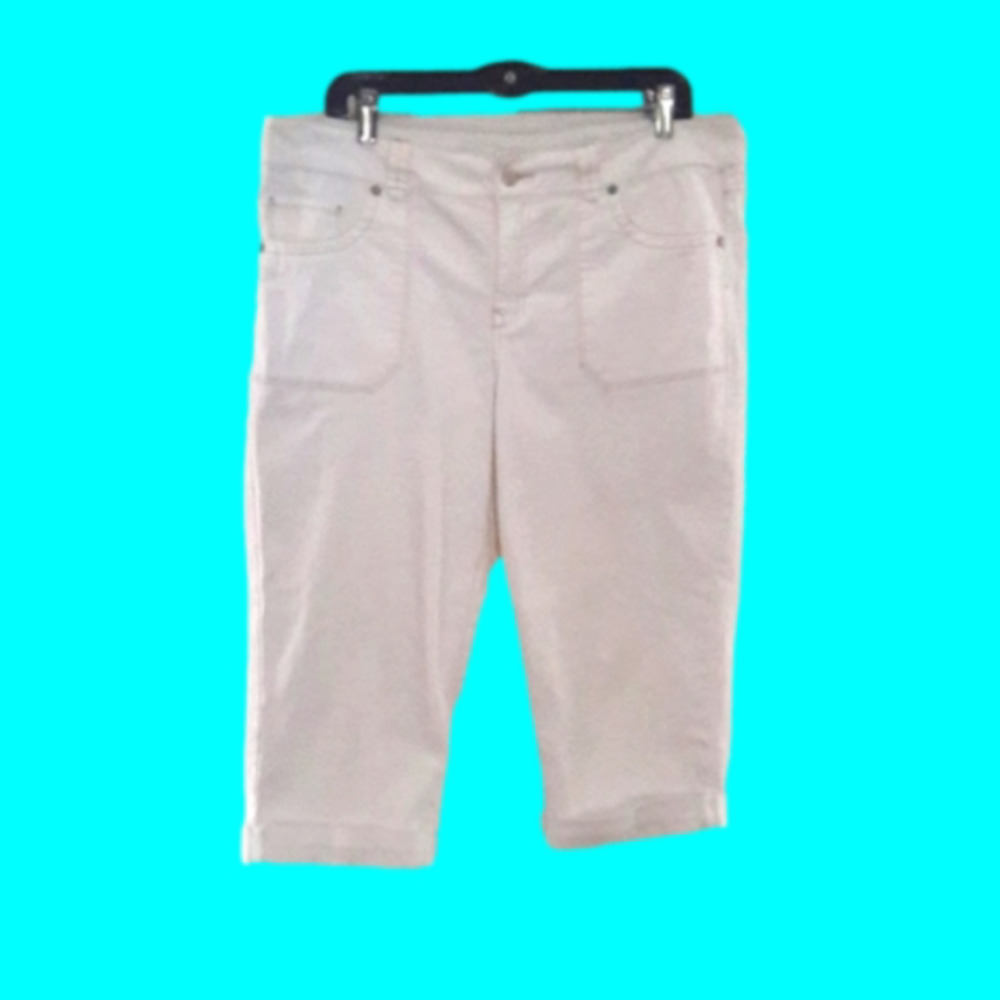 FADED GLORY White Jean Shorts, Size 14